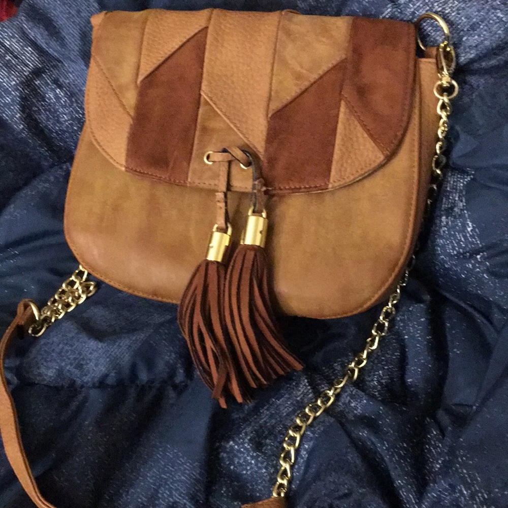 Brown multi textured Steve Madden purse